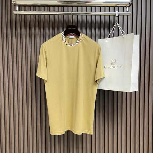 おしゃれ チェックトリム コットンTシャツ バーバリー Tシャツ コピー カーキ