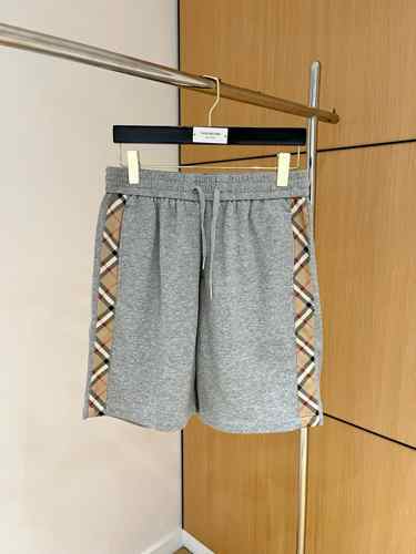 カジュアル おしゃれ チェックトリム ショートパンツ バーバリー パンツ コピー グレー