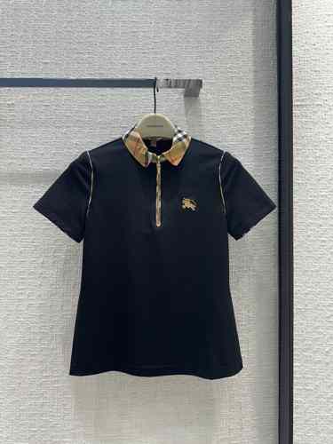 おしゃれ ハーフジップ ポロシャツ バーバリー Tシャツ コピー ブラック