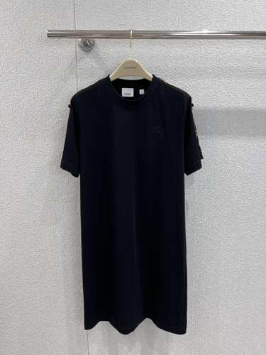 チェックトリム コットン Tシャツドレス バーバリー ワンピース コピー ブラック