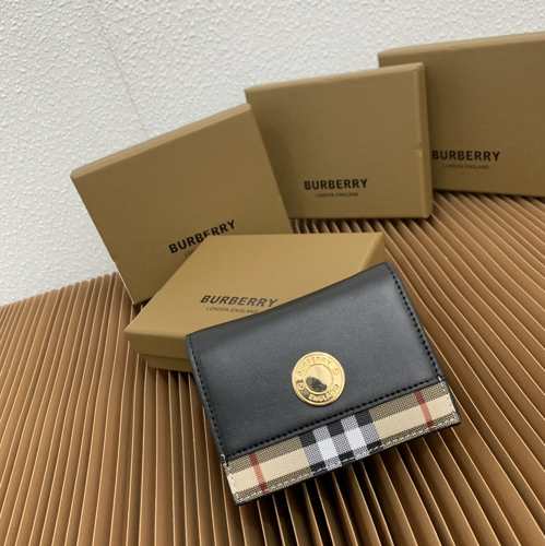 バーバリー 財布 コピー チェック カードケース コンパクト ウォレット ブラック