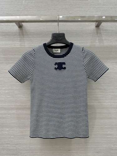 洗練された カジュアル ボーダー柄 半袖Tシャツ セリーヌ Tシャツ コピー レディース