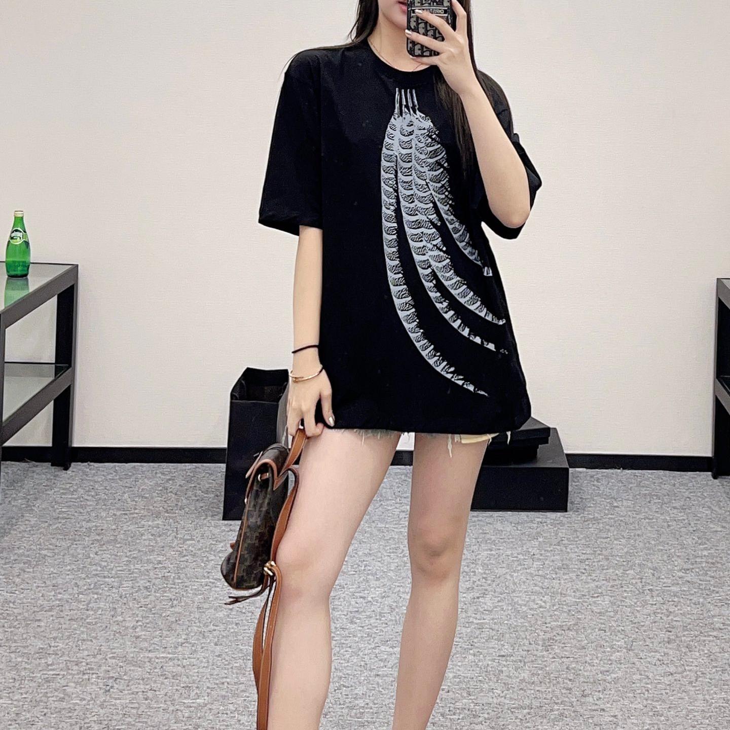ルーズフィット コットンTシャツ ロエベ Tシャツ コピー ユニセックス ブラック