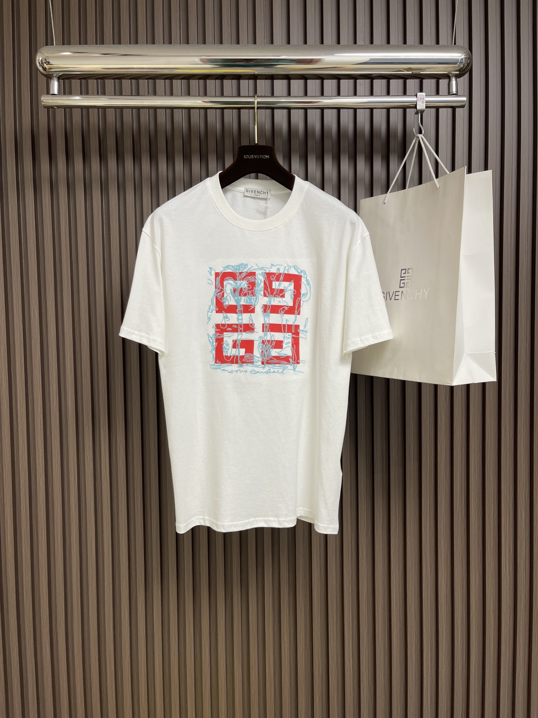 おしゃれ 4Gロゴ 半袖Tシャツ ジバンシィ Tシャツ 偽物 クルーネック ホワイト