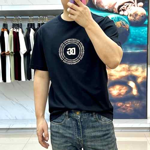 シンプル ロゴ クルーネック 半袖Tシャツ ドルチェ&ガッバーナ Tシャツ 偽物 ブラック