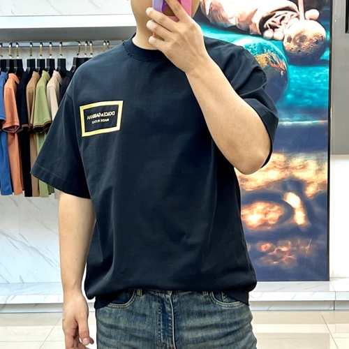 カジュアル ロゴ 半袖Tシャツ ドルチェ&ガッバーナ Tシャツ 偽物 コットン ブラック