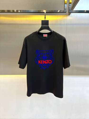 カジュアル ロゴ コットン 半袖Tシャツ ケンゾー Tシャツ コピー ブラック