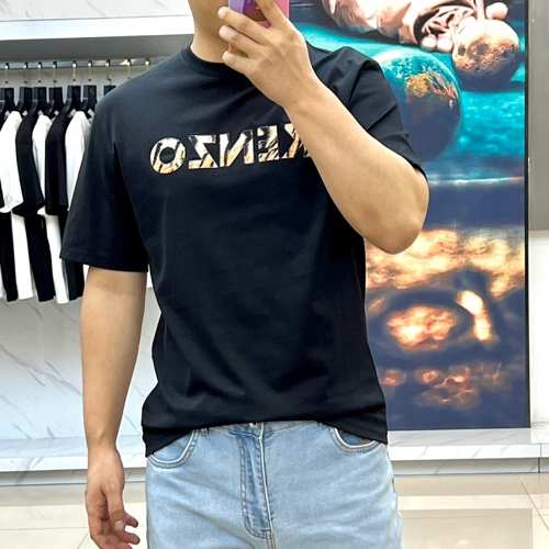 シンプル ロゴ 半袖Tシャツ ケンゾー Tシャツ コピー クルーネック ブラック