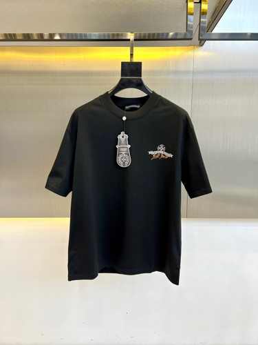 カジュアル プリント クロムハーツ Tシャツ 偽物 コットン ブラック