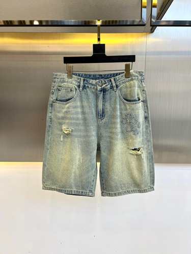 クロムハーツ パンツ 偽物 春夏 定番 合わせやすい コットン デニム ショートパンツ