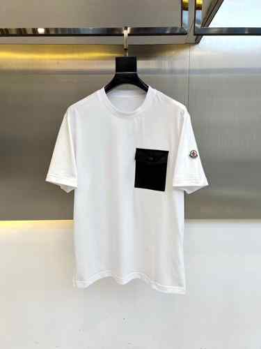 モノグラムポケット 半袖Tシャツ モンクレール Tシャツ 偽物 ホワイト
