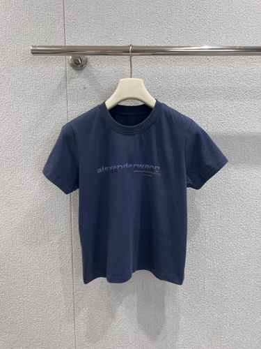 コンパクト ロゴ入り 半袖Tシャツ アレキサンダーワング Tシャツ コピー ブルー
