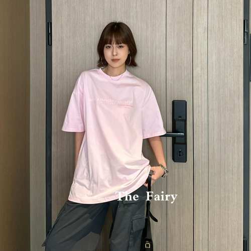 オーバーサイズ 半袖Tシャツ アレキサンダーワング Tシャツ コピー コットン ピンク