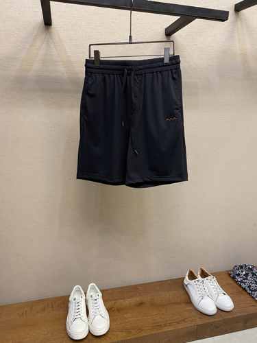 カジュアル ロゴ ショートパンツ エルメネジルド・ゼニア パンツ 偽物 ブラック