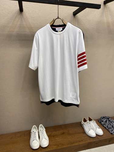 ユニセックス お洒落 半袖Tシャツ トムブラウン Tシャツ コピー コットン