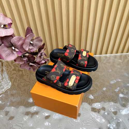 LV × TM プールピロー ミュール ルイ・ヴィトン サンダル スーパーコピー ブラウン