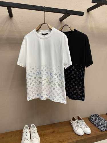 ◆【 LV 】エンベリッシュドショートスリーブクルーネック エンベリッシュドショートスリーブコットンクルーネック ｜ルイ