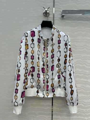 リバーシブル ネックレス ボンバージャケット ルイ・ヴィトン ジャケット コピー ホワイト