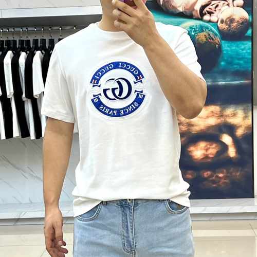 カジュアル ロゴ 半袖Tシャツ グッチ Tシャツ コピー コットン ホワイト