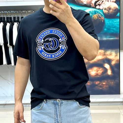 カジュアル ロゴ 半袖Tシャツ グッチ Tシャツ コピー コットン ブラック