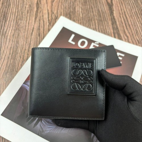 定番 人気 2つ折り財布 ロエベ 財布 コピー コンパクト ウォレット ブラック