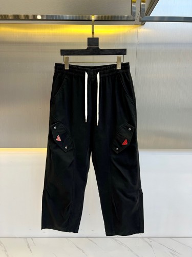 カジュアル ゆったり メンズ カーゴパンツ プラダ パンツ 偽物 コットン ブラック