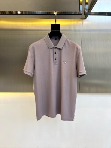 シンプル カジュアル 半袖 ポロシャツ プラダ Tシャツ 偽物 パープル