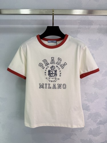 ヴィンテージ プリント クルーネック プラダ Tシャツ 偽物 コットン
