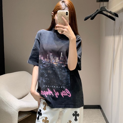 バレンシアガ Tシャツ コピー ユニセックス オーバーサイズ 半袖Tシャツ ブラック
