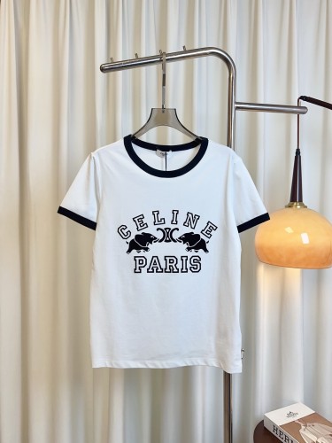 カジュアル おしゃれ プリント セリーヌ Tシャツ コピー 半袖Tシャツ ホワイト