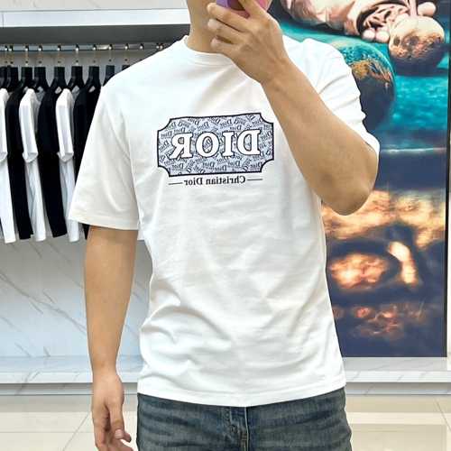 シンプル おしゃれ ロゴTシャツ クリスチャン・ディオール Tシャツ 偽物 コットン ホワイト 