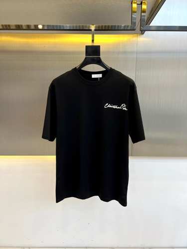 おしゃれ クルーネック ロゴTシャツ クリスチャン・ディオール Tシャツ 偽物 ブラック