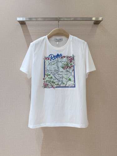 クリスチャン・ディオール Tシャツ 偽物 おしゃれ プリント クルーネック