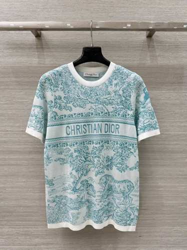 エレガント 半袖ニット クルーネック クリスチャン・ディオール Tシャツ 偽物 グリーン
