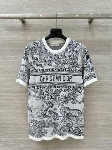 エレガント 半袖ニット クルーネック クリスチャン・ディオール Tシャツ 偽物 ブラック