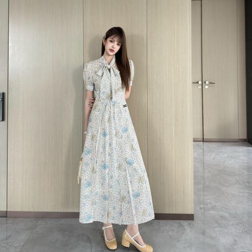 大人可愛い～ボウタイ 花柄ワンピース ミュウミュウ ワンピース コピー