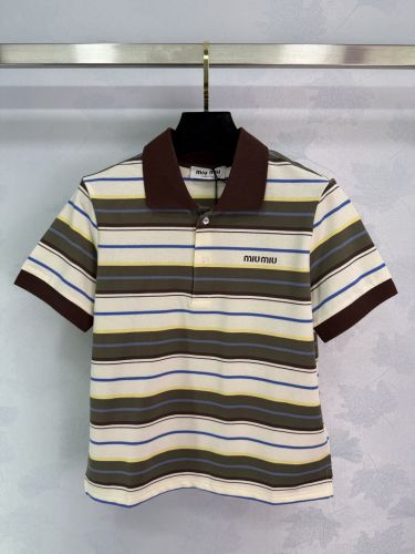 カジュアル お洒落 半袖 ポロシャツ ミュウミュウ Tシャツ コピー コットン