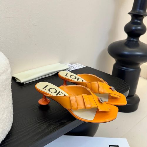大人気 ロエベ トイ パンタ トゥポスト ヒールサンダル スーパーコピー オレンジ