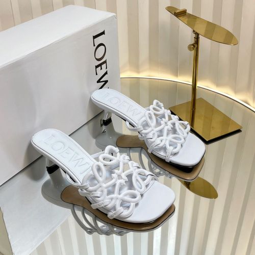 ロエベ サンダル スーパーコピー 大人気 ペタル アナグラム スライド ホワイト