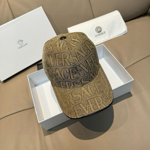 ヴェルサーチェ キャップ 偽物 人気 総柄 ベースボールキャップ カーキ