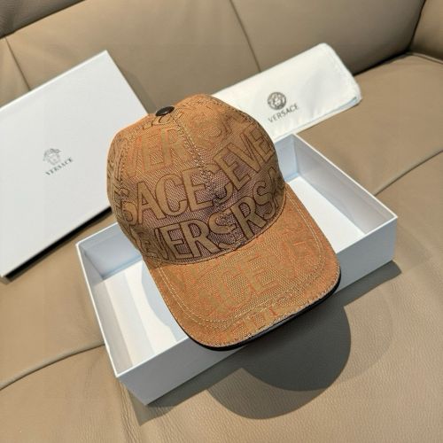 ヴェルサーチェ キャップ 偽物 ベースボールキャップ 総柄 人気 ブラウン
