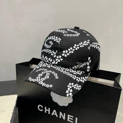 シャネル 帽子 偽物 上品 お洒落 プリント ベースボールキャップ ブラック