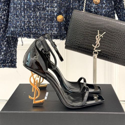 圧倒的な存在感♪YSL ハイヒール イヴ・サンローラン サンダル スーパーコピー ブラック