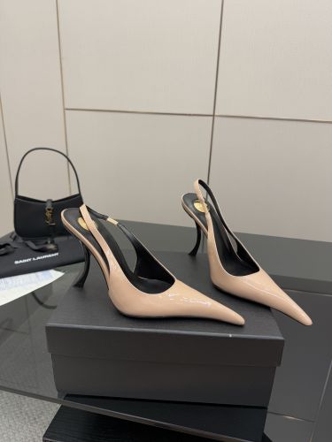 エレガント イヴ・サンローラン パンプス スーパーコピー パテントレザー スリングバックパンプス