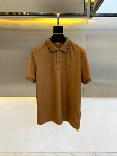 サルヴァトーレ・フェラガモ Tシャツ コピー 上品 カジュアル 半袖 ポロシャツ ブラウン