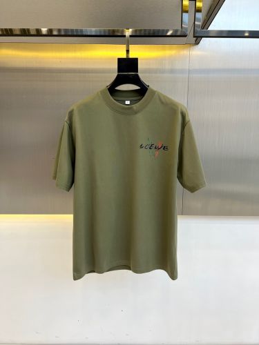 ロエベ Tシャツ 偽物 バックプリント クルーネック 半袖Tシャツ グリーン