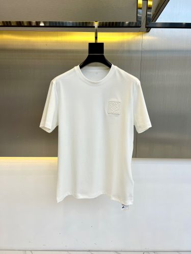 シンプル クルーネック 半袖Tシャツ ロエベ Tシャツ 偽物 ロゴ入り ホワイト