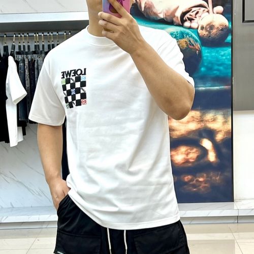 ロエベ Tシャツ 偽物 お洒落 ロゴ入り コットン 半袖Tシャツ ホワイト