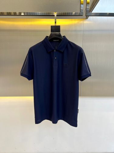 洗練された シンプル ドルチェ&ガッバーナ Tシャツ 偽物 半袖 ポロシャツ ブルー