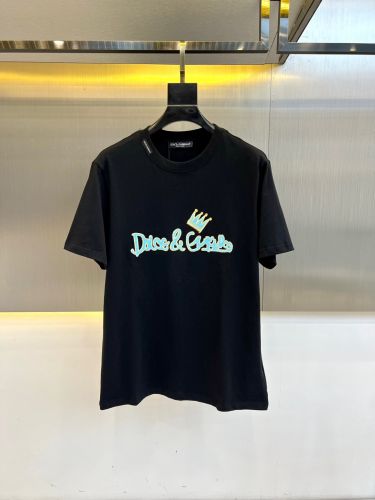 定番 カジュアル ロゴプリント ドルチェ&ガッバーナ Tシャツ 偽物 ブラック